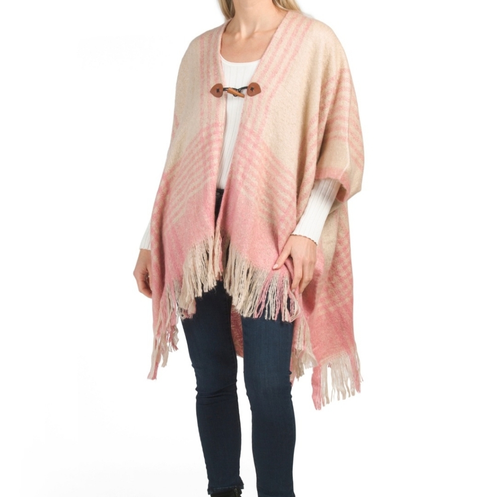Michael Stars Ruana w/ Genuine Leather Tiggle Closure